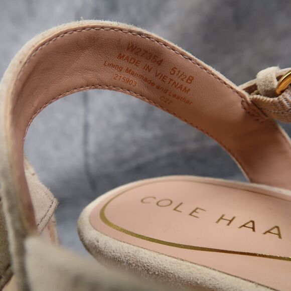 Cole Haan Shoes Womens 5.5 Sandal Pumps Platform Leather Ankle Strap Open Toe - Picture 15 of 16